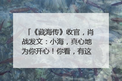 《藏海传》收官，肖战发文：小海，真心地为你开心！你看，有这么多人懂你！
