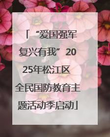 “爱国强军 复兴有我”2025年松江区 全民国防教育主题活动季启动