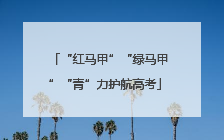 “红马甲”“绿马甲”“青”力护航高考