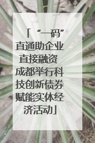“一码”直通助企业直接融资 成都举行科技创新债券赋能实体经济活动