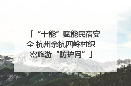 “十能”赋能民宿安全 杭州余杭四岭村织密旅游“防护网”