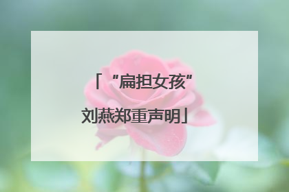 “扁担女孩”刘燕郑重声明