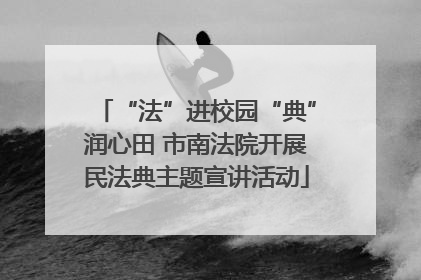 “法”进校园“典”润心田 市南法院开展民法典主题宣讲活动