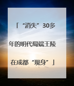 “消失”30多年的明代蜀端王陵在成都“现身”