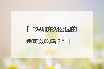 “深圳东湖公园的鱼可以吃吗？”