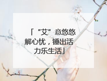 “艾”意悠悠解心忧，锤出活力乐生活