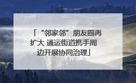 “邻家邻”朋友圈再扩大 通运街道携手周边开展协同治理