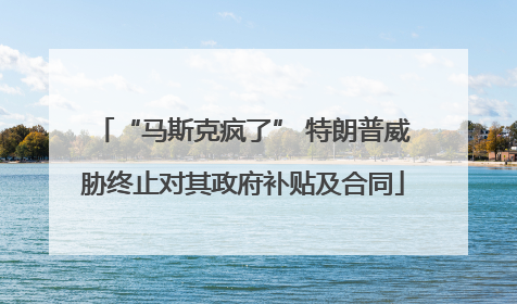“马斯克疯了” 特朗普威胁终止对其政府补贴及合同