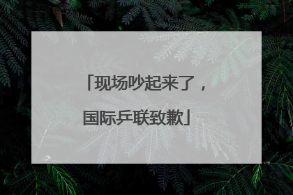 现场吵起来了，国际乒联致歉