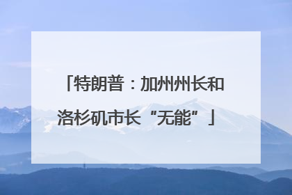 特朗普：加州州长和洛杉矶市长“无能”