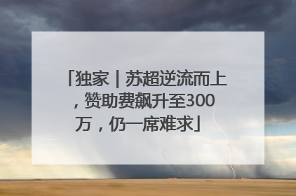 独家｜苏超逆流而上，赞助费飙升至300万，仍一席难求