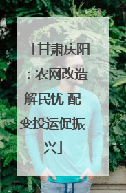 甘肃庆阳：农网改造解民忧 配变投运促振兴