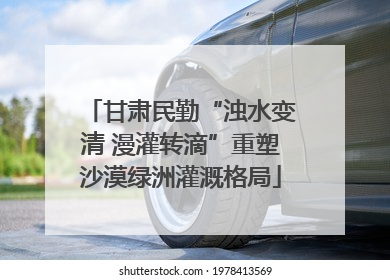 甘肃民勤“浊水变清 漫灌转滴”重塑沙漠绿洲灌溉格局