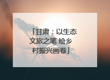 甘肃：以生态文旅之笔 绘乡村振兴画卷