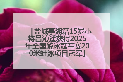 盐城亭湖籍15岁小将吕沁遥获得2025年全国游泳冠军赛200米蛙泳项目冠军