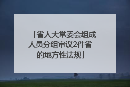 省人大常委会组成人员分组审议2件省的地方性法规