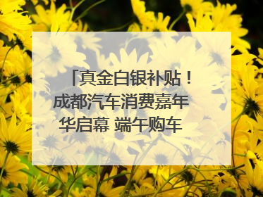 真金白银补贴!成都汽车消费嘉年华启幕 端午购车正当时|网络中国节·端午