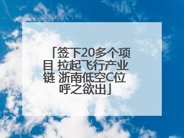 签下20多个项目 拉起飞行产业链 浙南低空C位呼之欲出