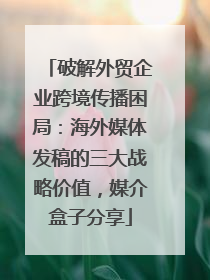 破解外贸企业跨境传播困局：海外媒体发稿的三大战略价值，媒介盒子分享