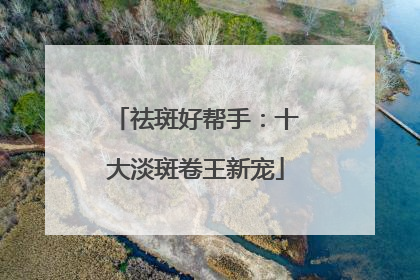 祛斑好帮手：十大淡斑卷王新宠