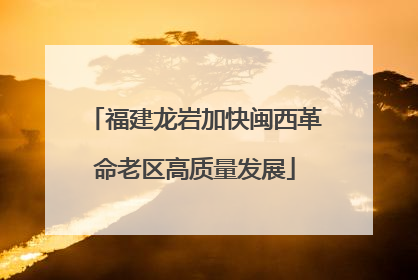 福建龙岩加快闽西革命老区高质量发展
