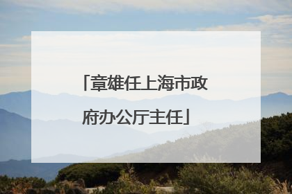 章雄任上海市政府办公厅主任