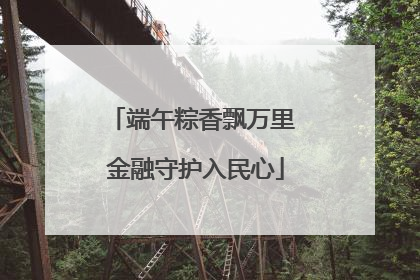 端午粽香飘万里 金融守护入民心