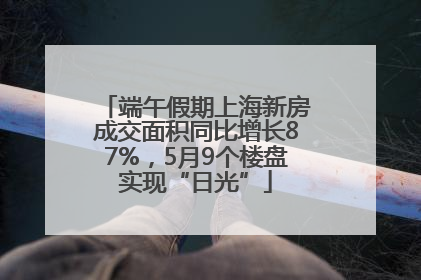 端午假期上海新房成交面积同比增长87%，5月9个楼盘实现“日光”