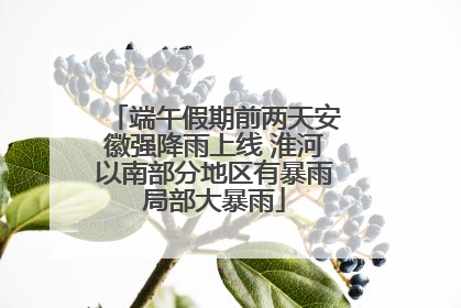 端午假期前两天安徽强降雨上线 淮河以南部分地区有暴雨局部大暴雨
