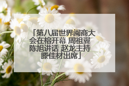 第八届世界闽商大会在榕开幕 周祖翼陈旭讲话 赵龙主持 滕佳材出席