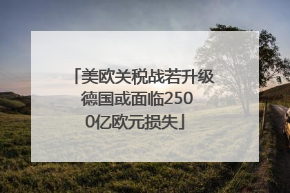 美欧关税战若升级 德国或面临2500亿欧元损失