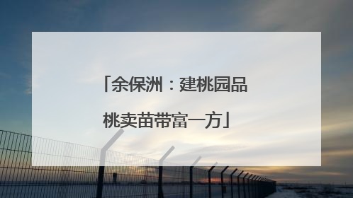 余保洲：建桃园品桃卖苗带富一方