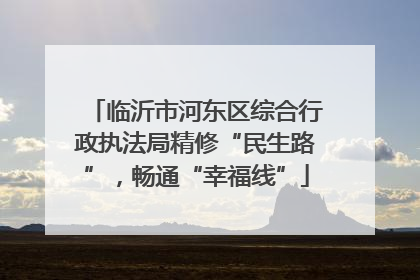 临沂市河东区综合行政执法局精修“民生路”，畅通“幸福线”