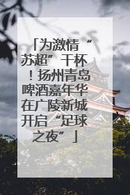 为激情“苏超”干杯！扬州青岛啤酒嘉年华在广陵新城开启“足球之夜”