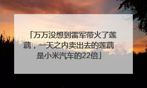 万万没想到雷军带火了莲藕，一天之内卖出去的莲藕是小米汽车的22倍