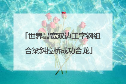 世界最宽双边工字钢组合梁斜拉桥成功合龙