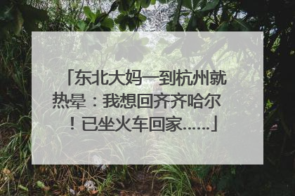 东北大妈一到杭州就热晕：我想回齐齐哈尔！已坐火车回家……