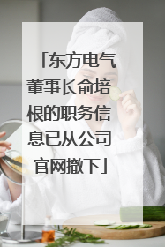东方电气董事长俞培根的职务信息已从公司官网撤下
