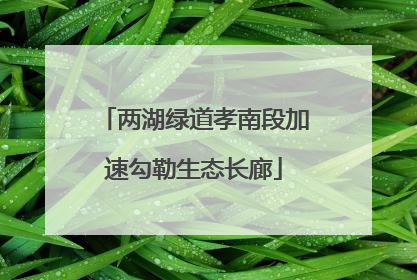 两湖绿道孝南段加速勾勒生态长廊
