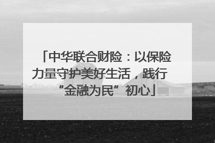 中华联合财险：以保险力量守护美好生活，践行“金融为民”初心