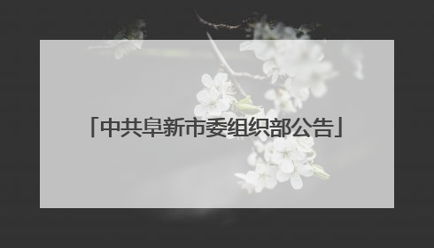 中共阜新市委组织部公告