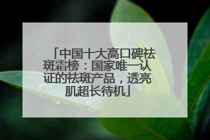 中国十大高口碑祛斑霜榜：国家唯一认证的祛斑产品，透亮肌超长待机