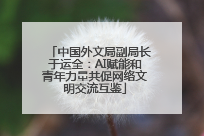 中国外文局副局长于运全：AI赋能和青年力量共促网络文明交流互鉴