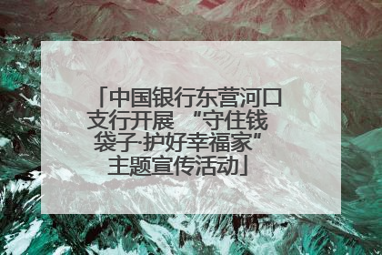 中国银行东营河口支行开展 “守住钱袋子·护好幸福家”主题宣传活动