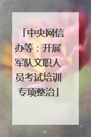 中央网信办等：开展军队文职人员考试培训专项整治