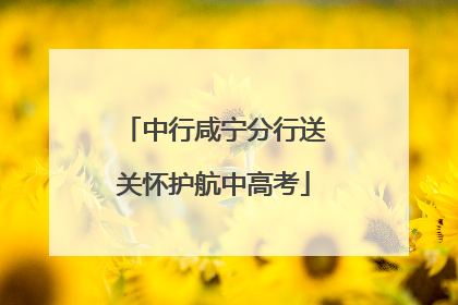 中行咸宁分行送关怀护航中高考