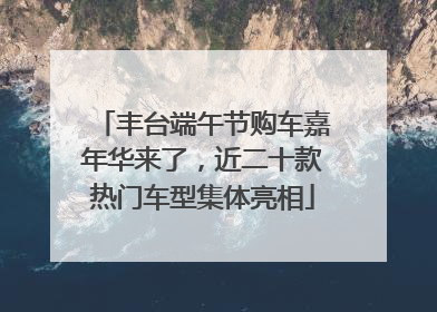 丰台端午节购车嘉年华来了，近二十款热门车型集体亮相