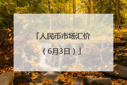 人民币市场汇价（6月3日）