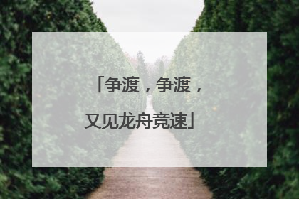 争渡，争渡，又见龙舟竞速