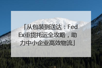 从包装到送达：FedEx重货托运全攻略，助力中小企业高效物流